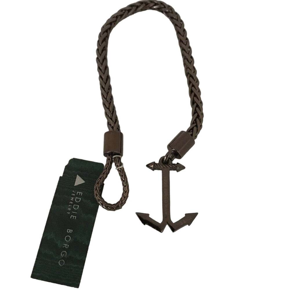 EDDIE BORGO MENS ANCHOR Sterling Silver 925 BRACELET $400 NWT